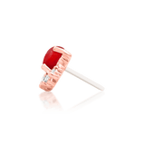 Rolina – 14K Gold Carnelian & CZ Halo Threadless End