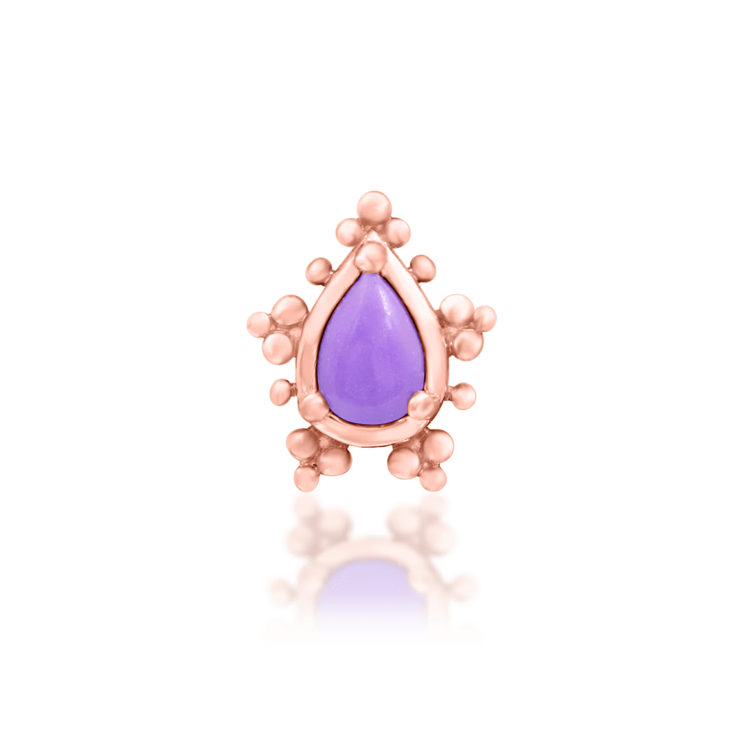 Savanna – 14K Gold Purple Turquoise & CZ Threadless End