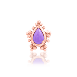 Savanna – 14K Gold Purple Turquoise & CZ Threadless End