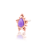 Savanna – 14K Gold Purple Turquoise & CZ Threadless End