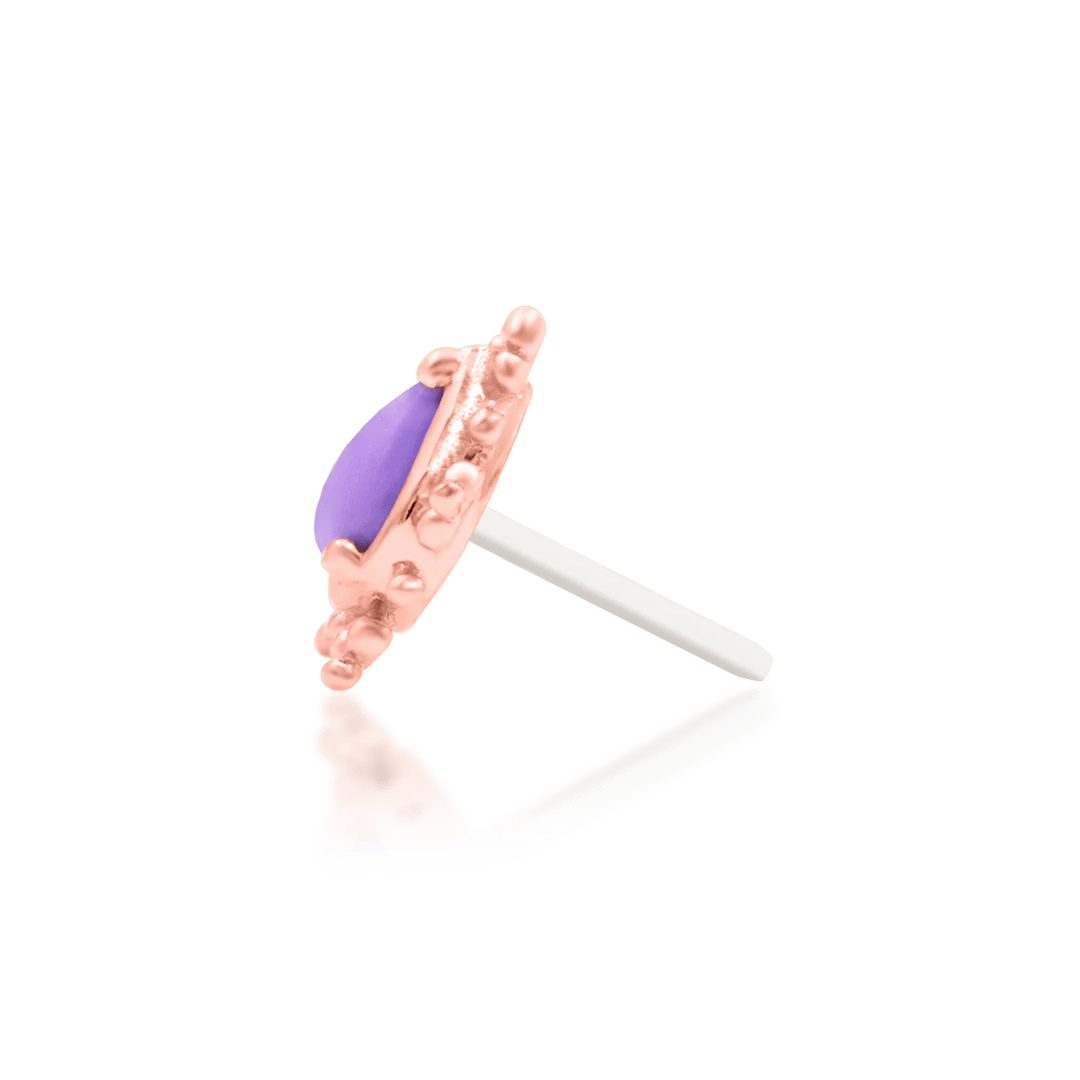 Savanna – 14K Gold Purple Turquoise & CZ Threadless End