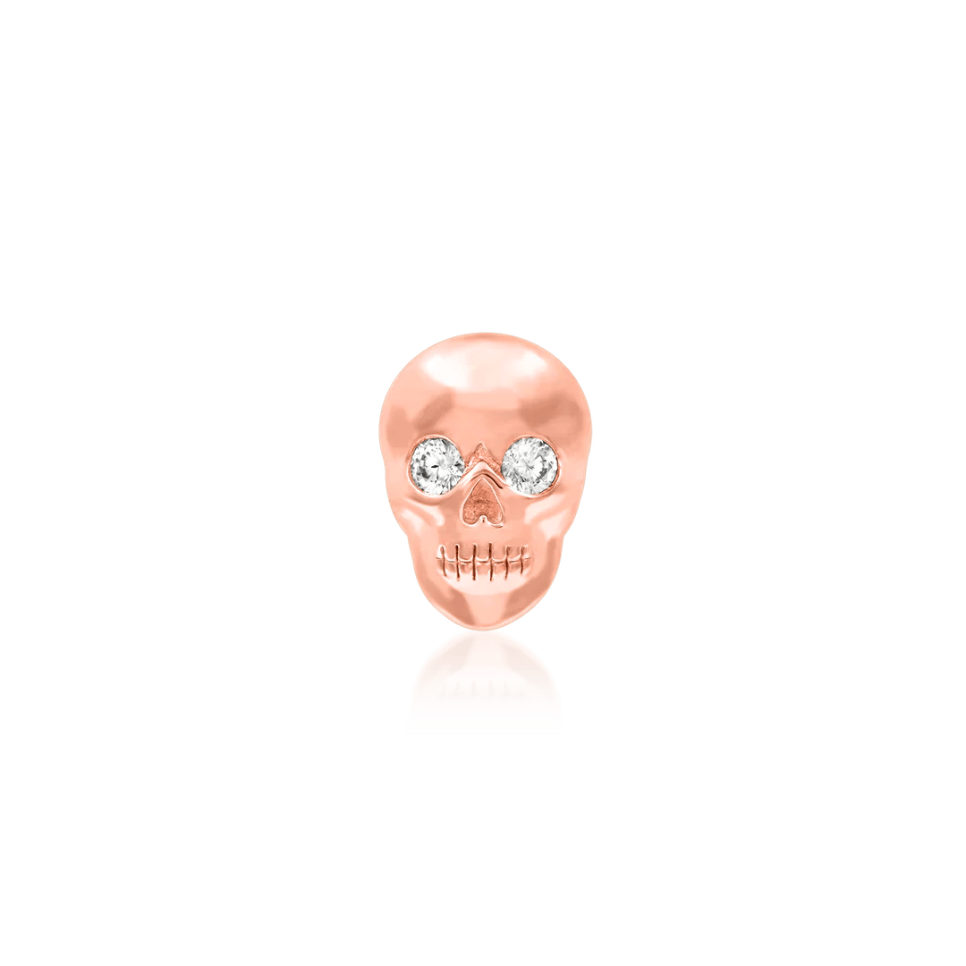 CRYSTAL SKULL 14K GOLD - THREADLESS END piercing-zone.com