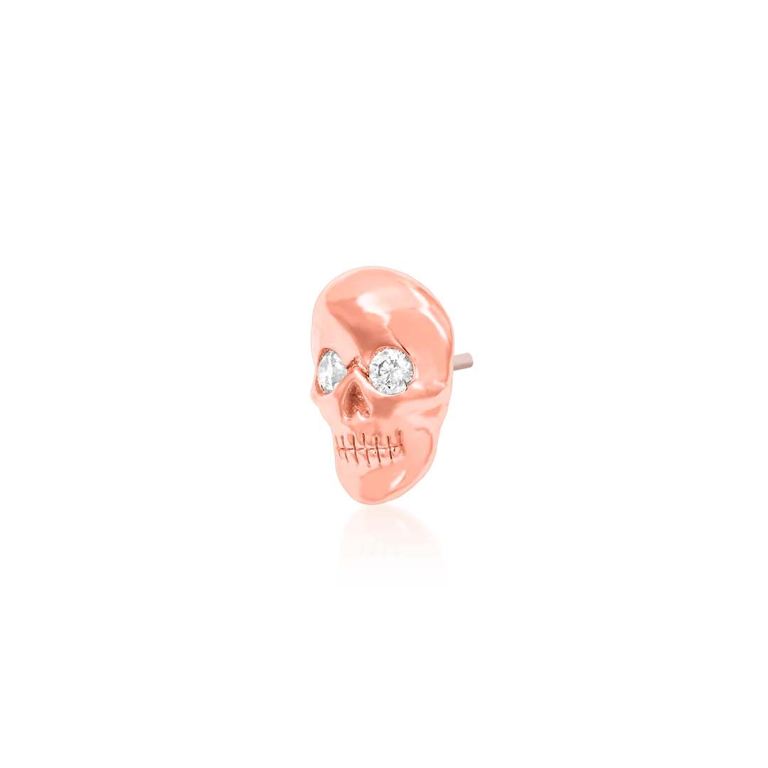 CRYSTAL SKULL 14K GOLD - THREADLESS END piercing-zone.com
