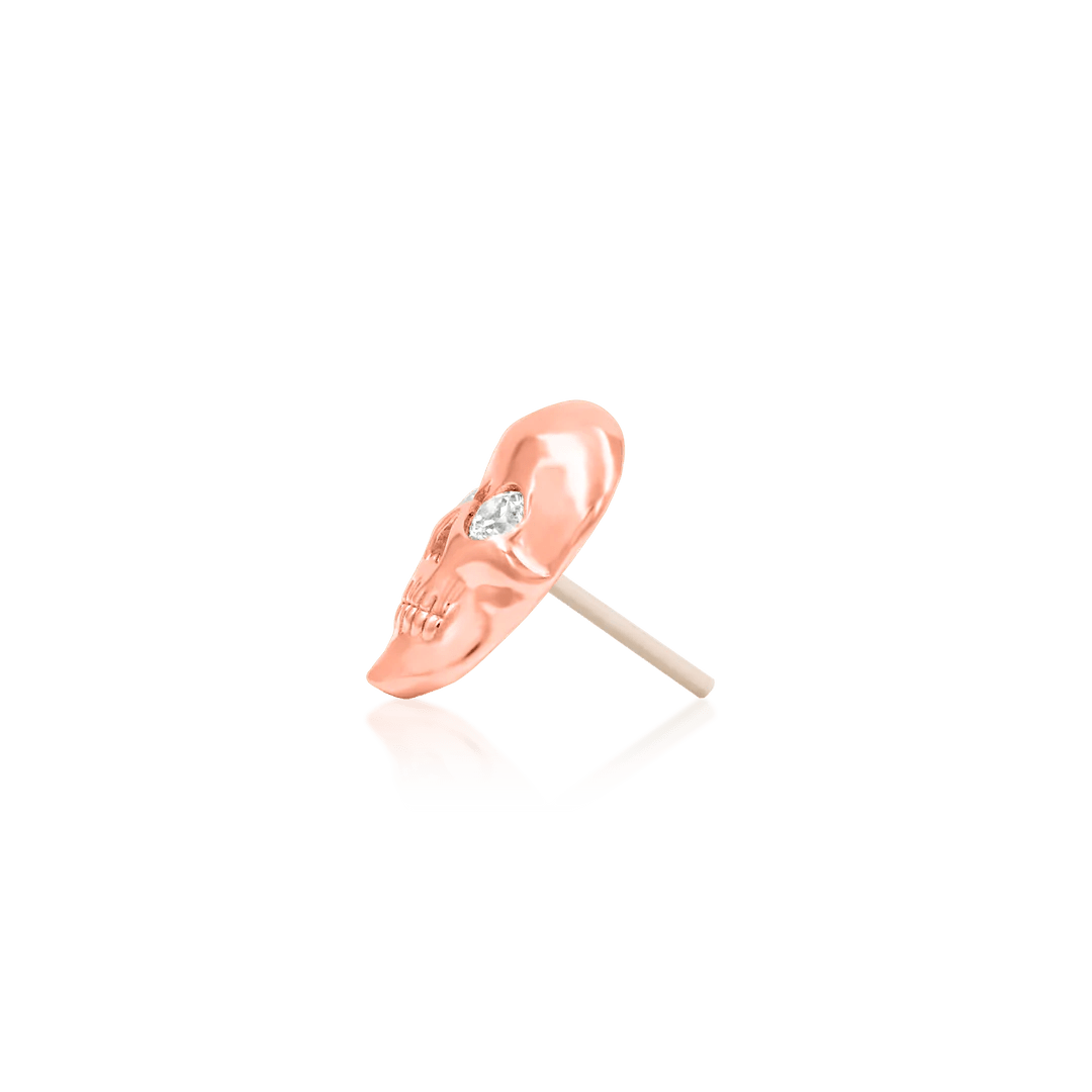 CRYSTAL SKULL 14K GOLD - THREADLESS END piercing-zone.com