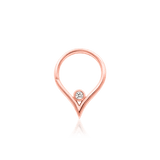 Susie Clicker Ring – 14K Gold V-Curve with Bezel CZ Accent