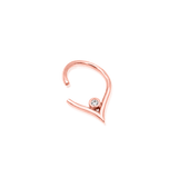 Susie Clicker Ring – 14K Gold V-Curve with Bezel CZ Accent