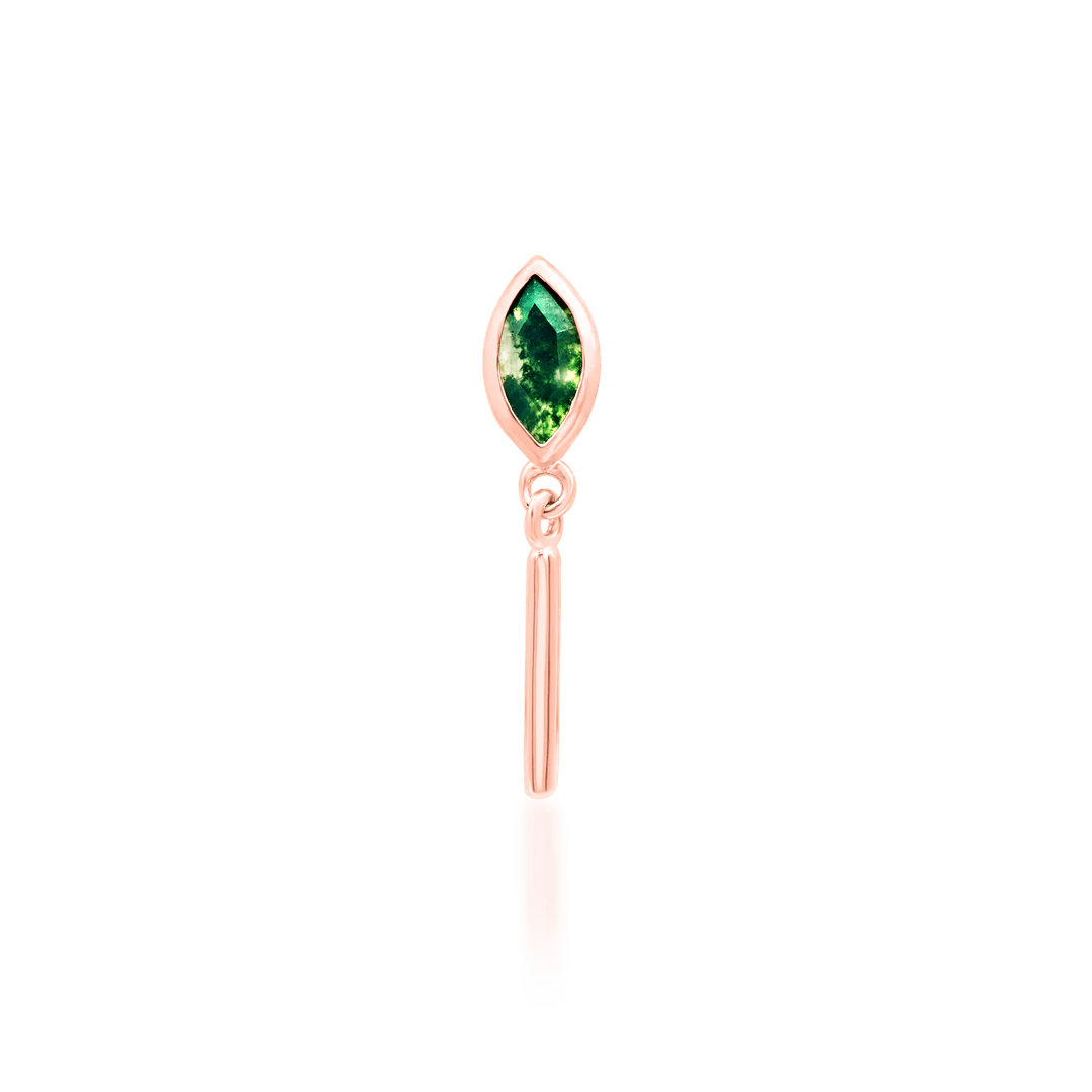 Takari – 14K Gold Moss Agate Threadless End
