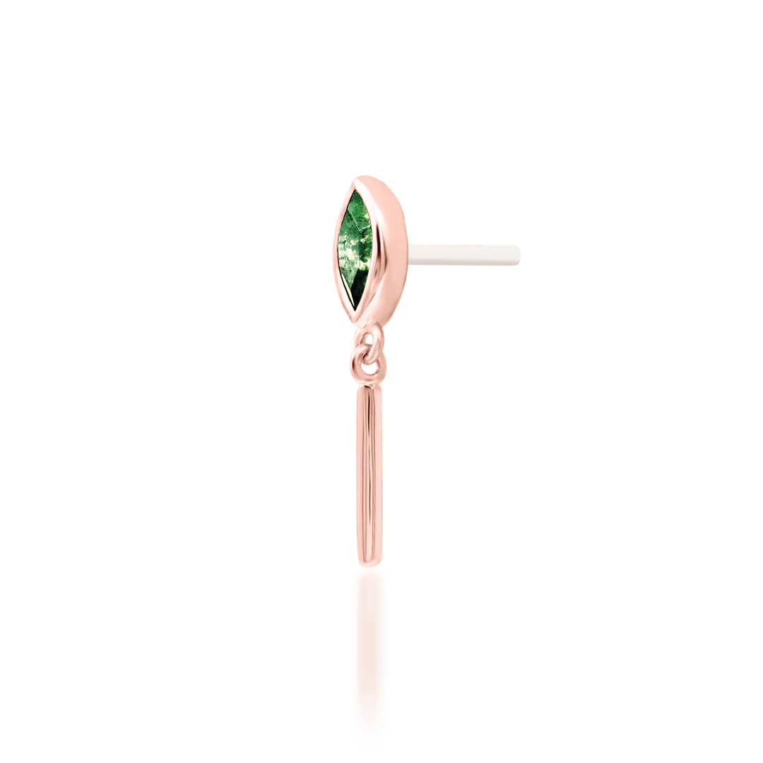 Takari – 14K Gold Moss Agate Threadless End