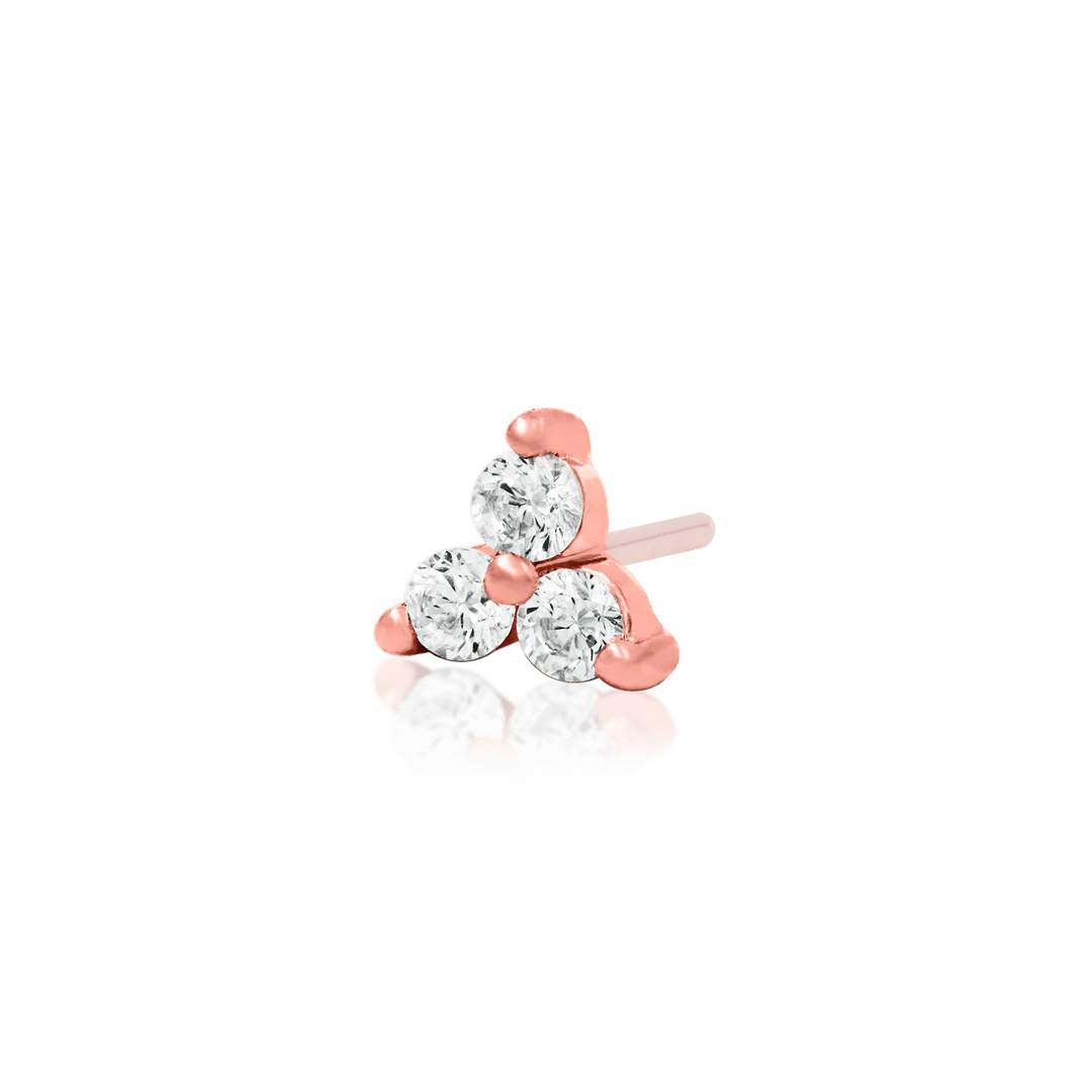 TRINITY CZ-14K GOLD piercing-zone.com