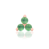 Valley II – Chrysoprase Trinity – 14K Gold Threadless End