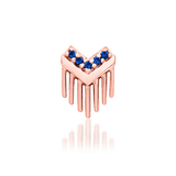 Valour end in rose gold – detailed sapphire chevron with movement