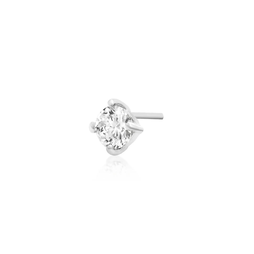 4 PRONG-SET CZ STONE-14K GOLD piercing-zone.com