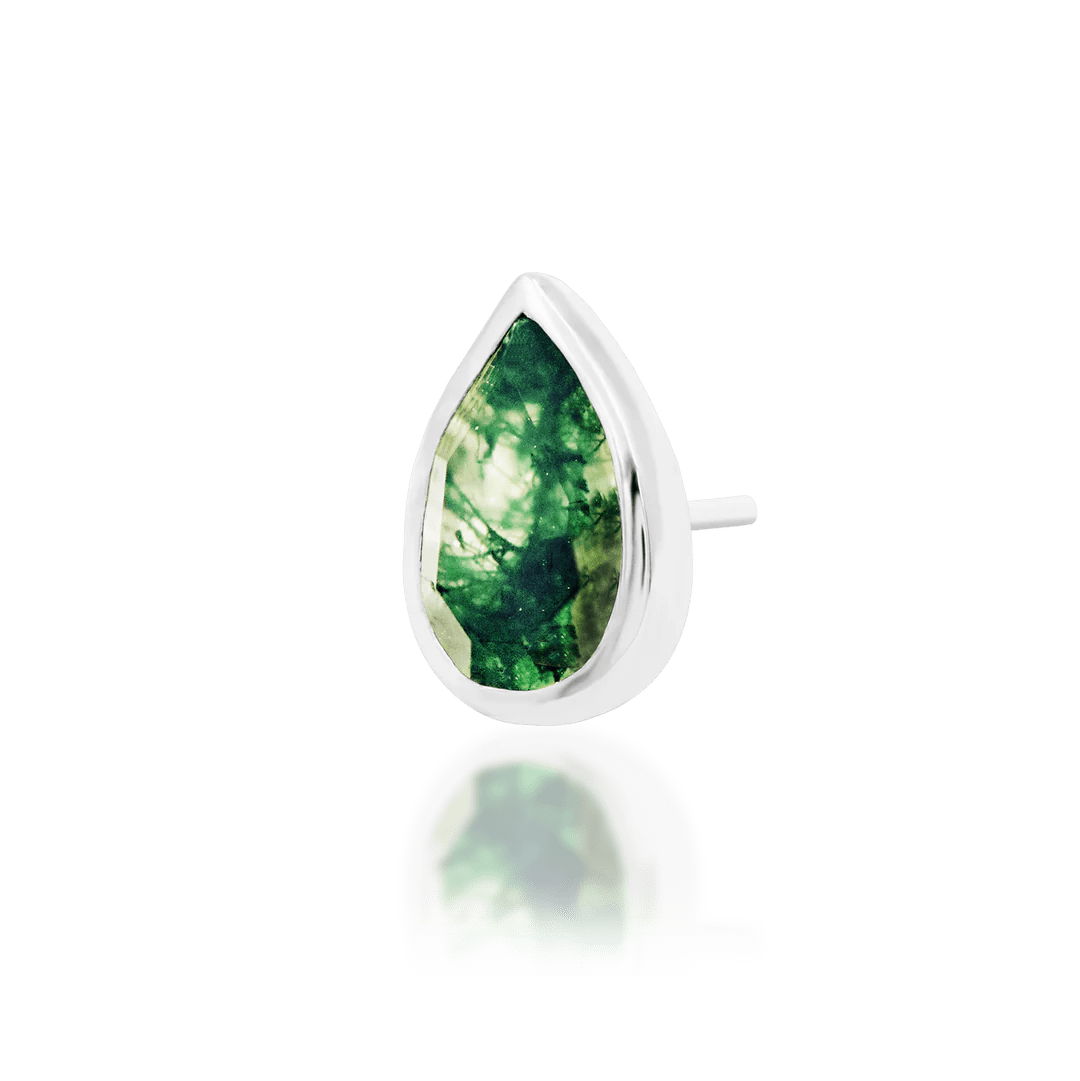 Aeverie – 14K Gold Moss Agate Threadless End
