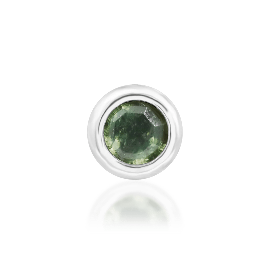 Alary – 14K Gold Moss Agate Threadless End