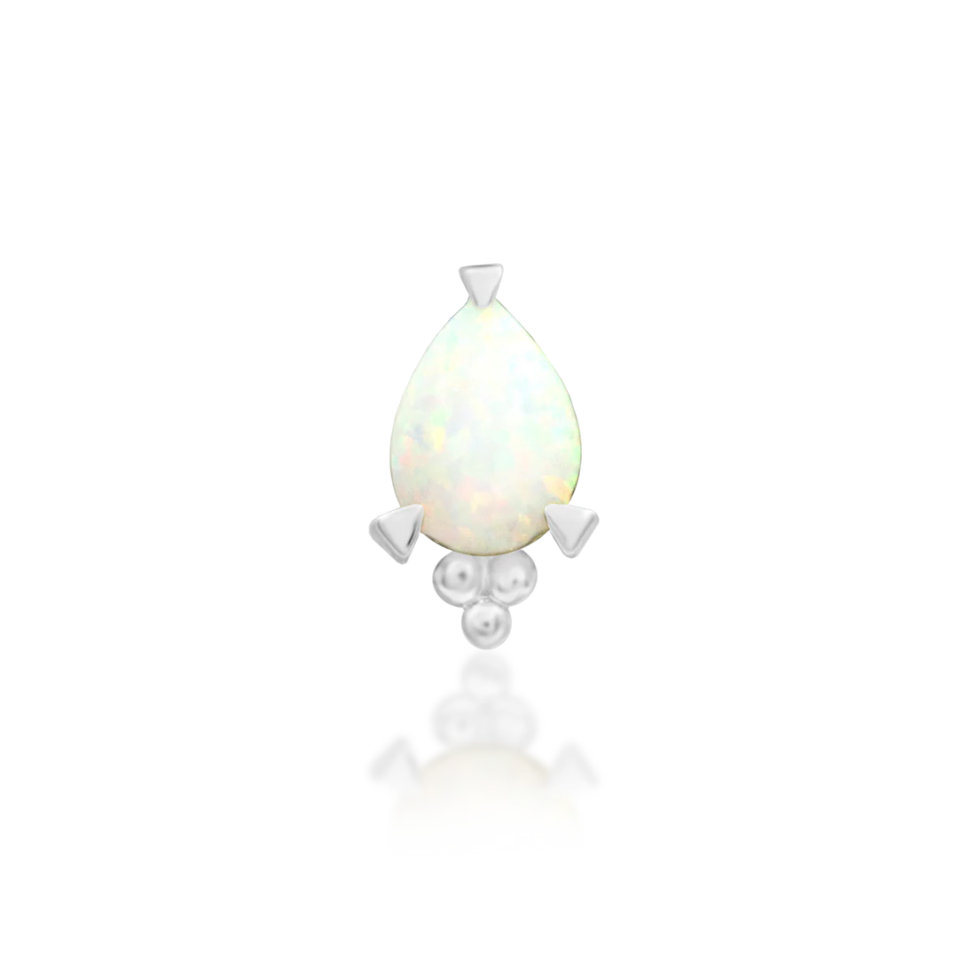 Artemis – Opal Pear Beaded – 14K Gold Threadless End