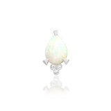Artemis – Opal Pear Beaded – 14K Gold Threadless End