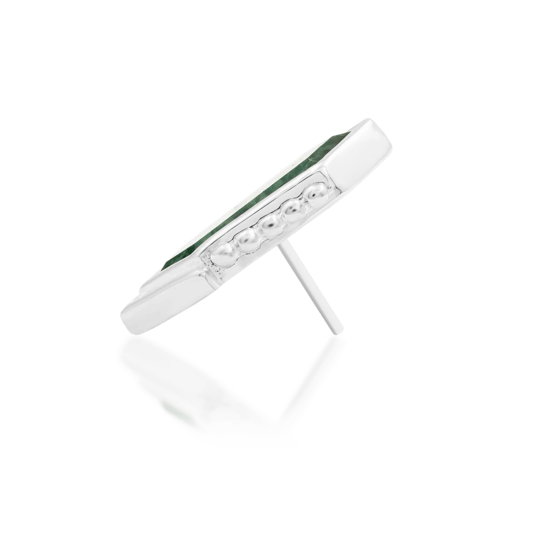 Avalon – 14K Gold Moss Agate Threadless End