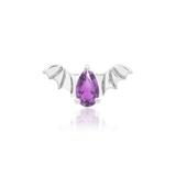 BAT WITH AMETHYST CZ 14K GOLD - THREADLESS END piercing-zone.com