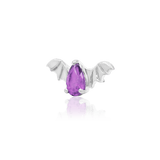 BAT WITH AMETHYST CZ 14K GOLD - THREADLESS END piercing-zone.com