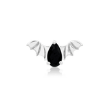BAT WITH BLACK CZ 14K GOLD - THREADLESS END piercing-zone.com
