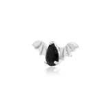 BAT WITH BLACK CZ 14K GOLD - THREADLESS END piercing-zone.com