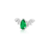 BAT WITH EMERALD CZ 14K GOLD - THREADLESS END piercing-zone.com
