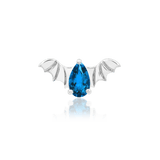 BAT WITH LIGHT SAPPHIRE BLUE CZ 14K GOLD - THREADLESS END piercing-zone.com