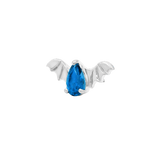 BAT WITH LIGHT SAPPHIRE BLUE CZ 14K GOLD - THREADLESS END piercing-zone.com