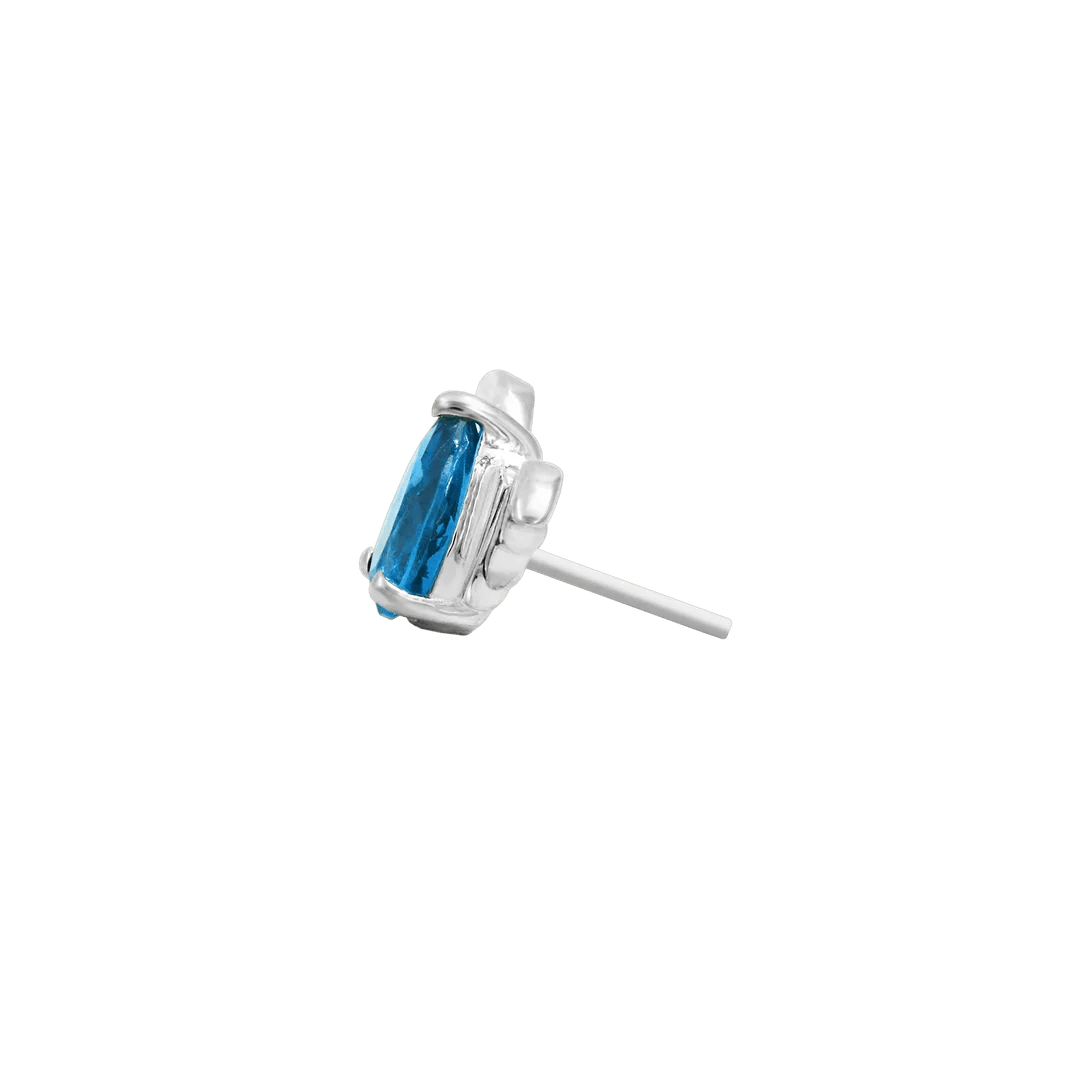 BAT WITH LIGHT SAPPHIRE BLUE CZ 14K GOLD - THREADLESS END piercing-zone.com