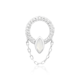Brenna – 14K Gold Moonstone & CZ Threadless End