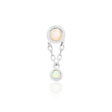 Clara Chains – 14K Gold Threadless End with Opal Dangle