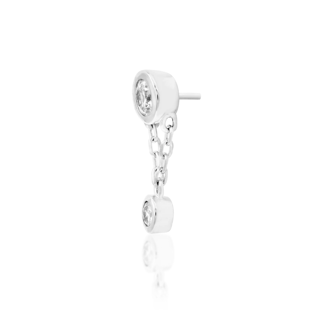 Cora Chains – 14K Gold Threadless End with CZ Dangle