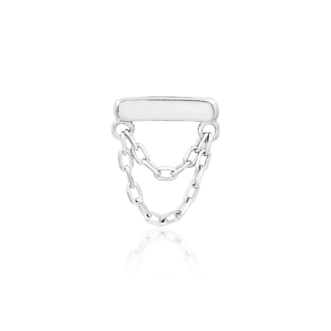 Daria Chains – 14K Gold Threadless End with Double Chain Accent