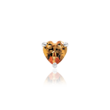 Dark Champagne Heart – CZ Prong Set – 14K Gold Threadless End
