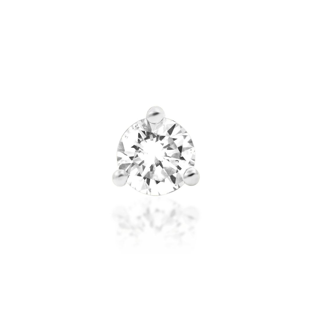 Diamond Prong - Threadless End - 14K Gold