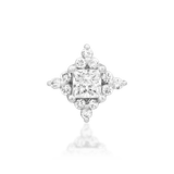 Side view of Enchant jewelry in white gold – halo structure and sparkle