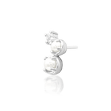 Gatsy Deco – Pearl & CZ Accent – 14K Gold Threadless End