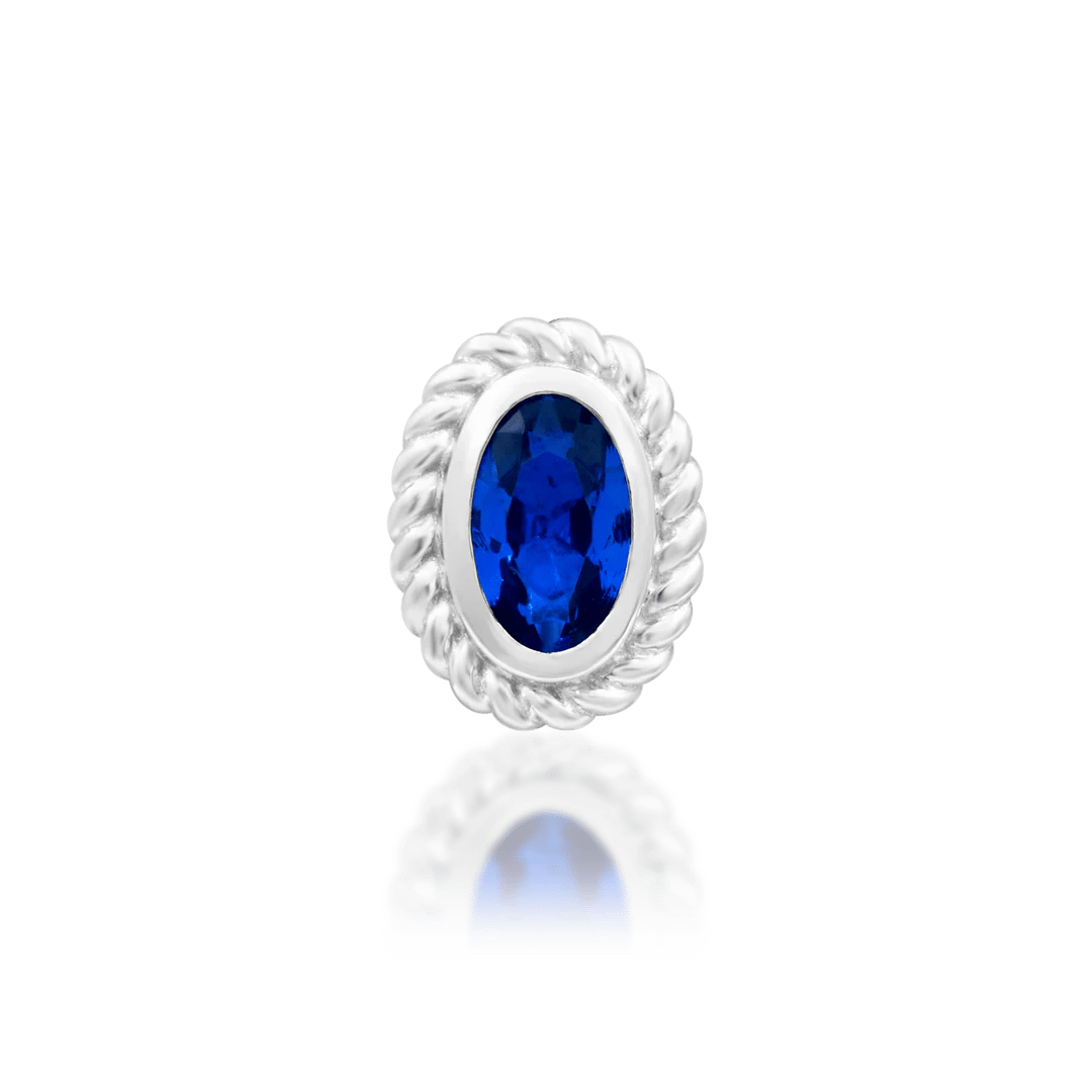 Genevive – 14K Gold Blue CZ Threadless End