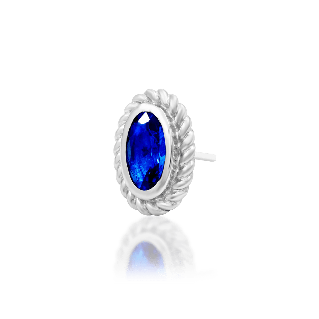 Genevive – 14K Gold Blue CZ Threadless End