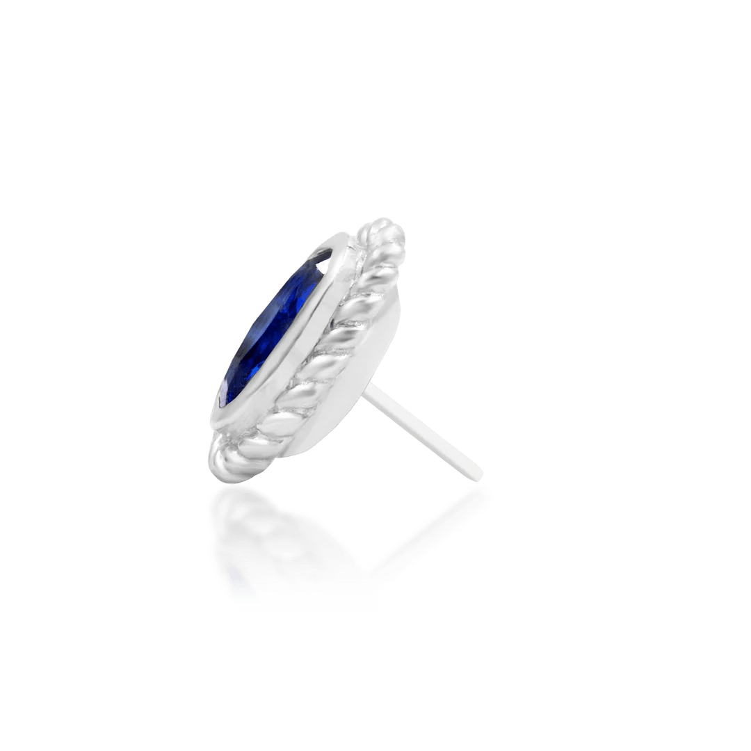 Genevive – 14K Gold Blue CZ Threadless End