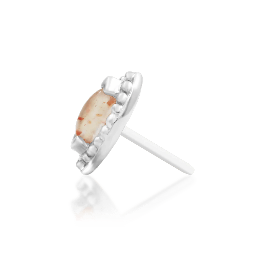 Side View of Glorie Piercing End Highlighting Beaded Detail