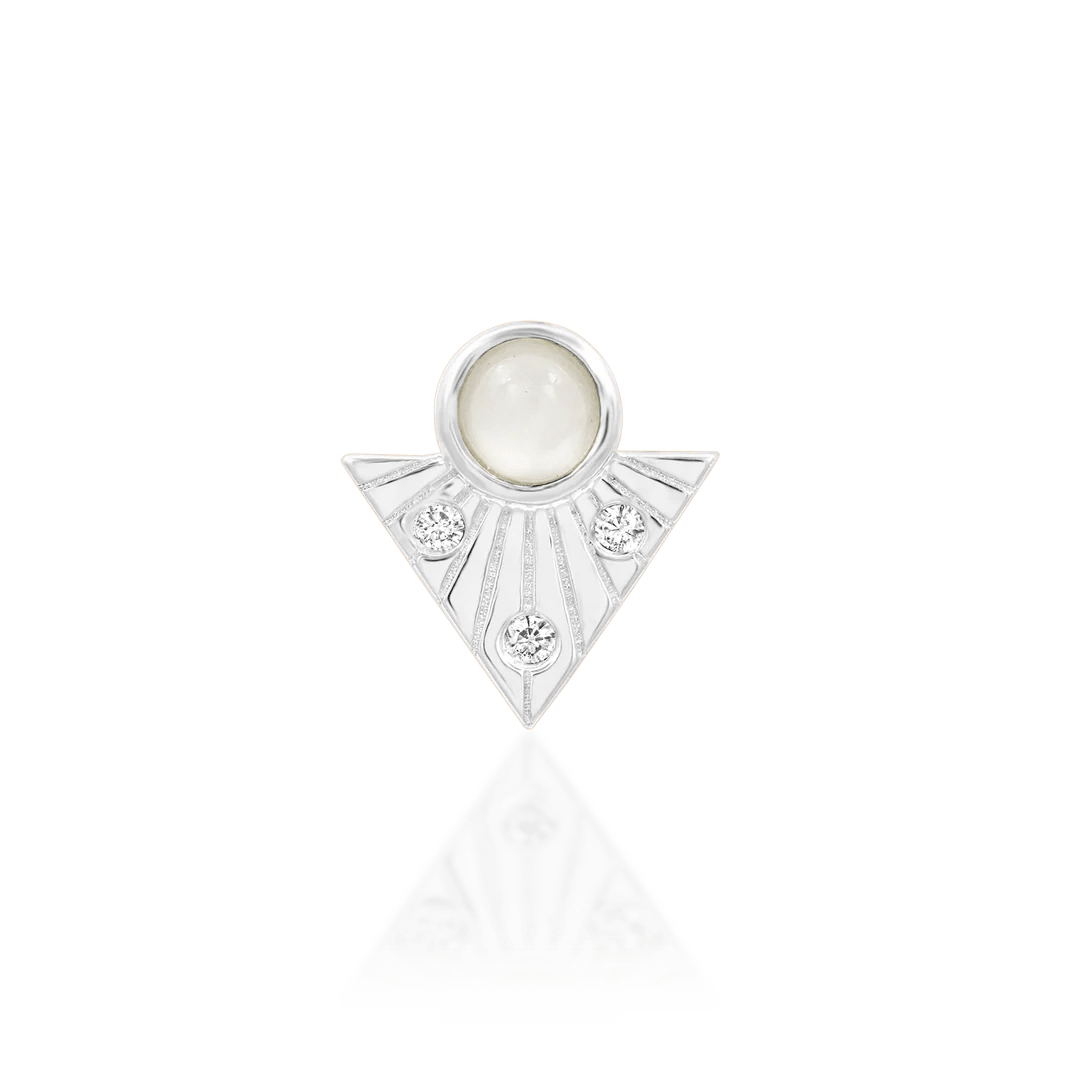 Haven Moonstone – 14K Gold Threadless End