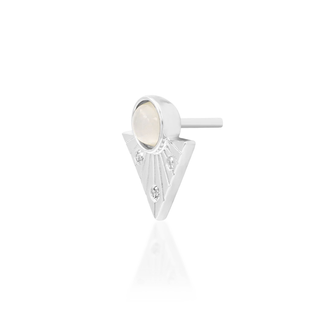 Haven Moonstone – 14K Gold Threadless End