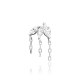 Close-up of Infamous in white gold – cascading lab-grown diamonds on chains

