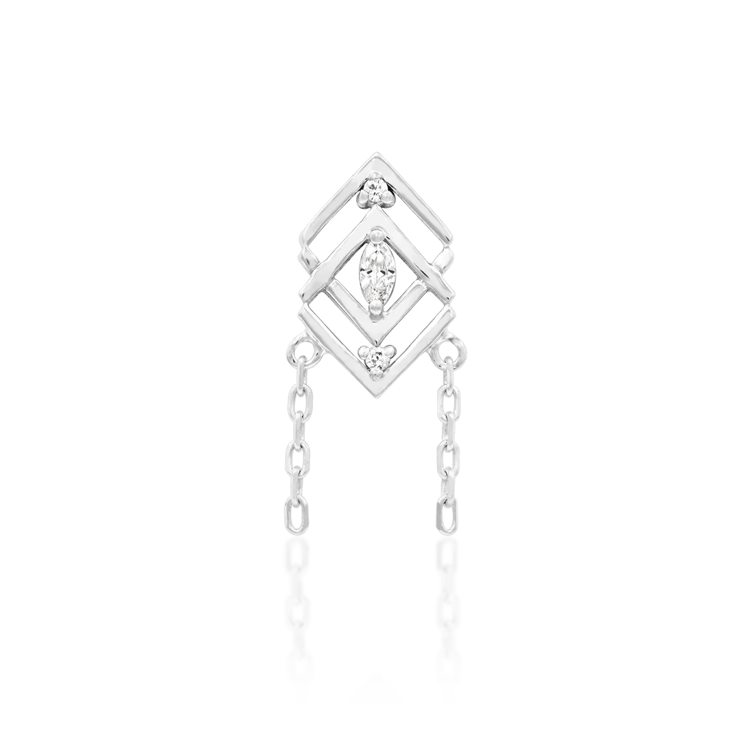 Iris Chains – 14K Gold & Cubic Zirconia Threadless End