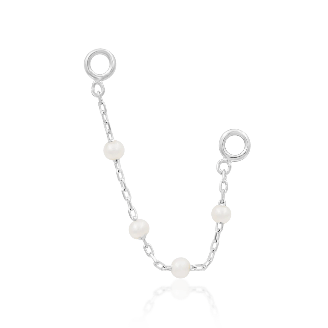 Louise Chains – 14K Gold Threadless End with Freshwater Pearls
