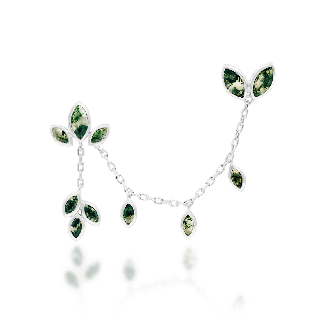 Endora – 14K Gold Moss Agate Threadless End