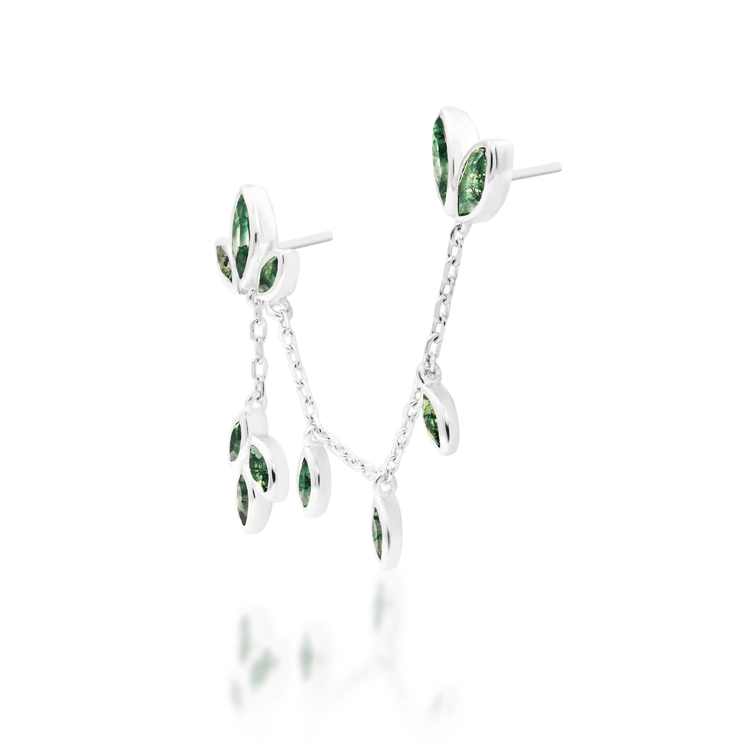 Endora – 14K Gold Moss Agate Threadless End