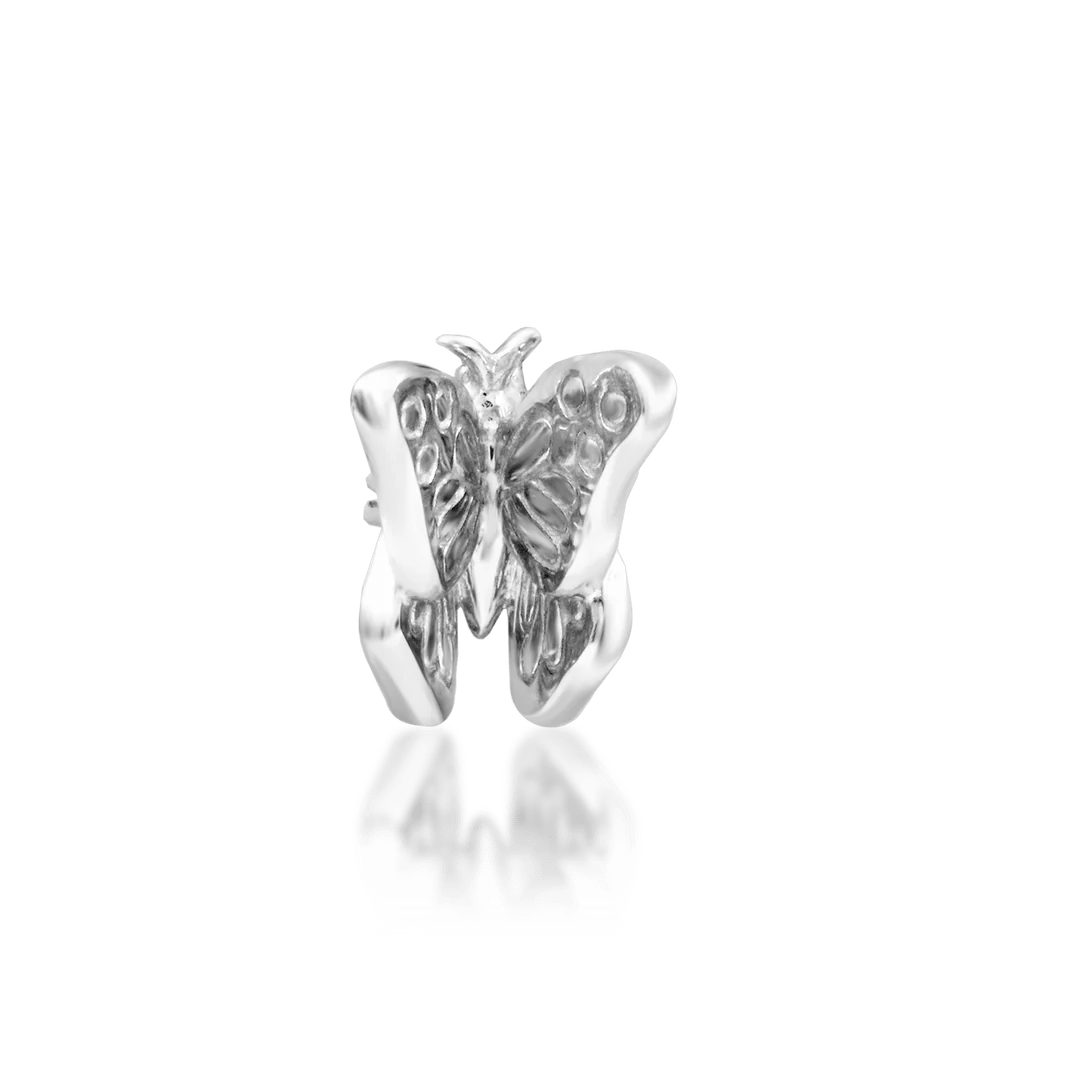 Madam Butterfly in helix piercing with minimalist stack – lifestyle photo