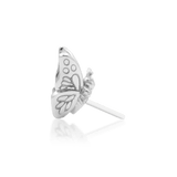 Back view showing universal threadless pin on butterfly charm